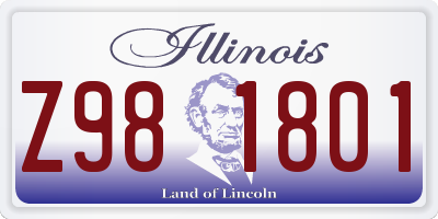 IL license plate Z981801