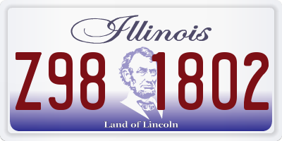 IL license plate Z981802