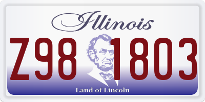 IL license plate Z981803