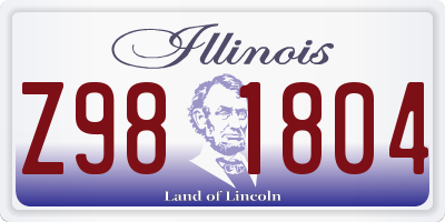 IL license plate Z981804