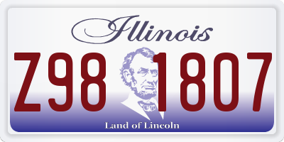 IL license plate Z981807