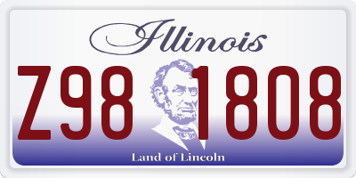 IL license plate Z981808