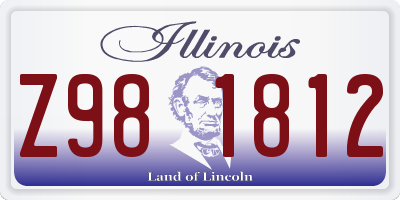 IL license plate Z981812