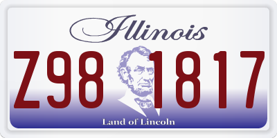 IL license plate Z981817