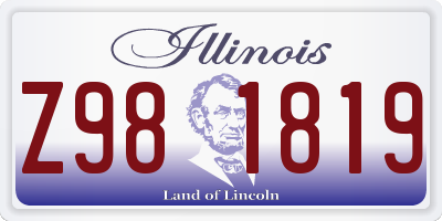IL license plate Z981819