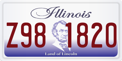 IL license plate Z981820