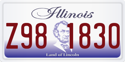 IL license plate Z981830