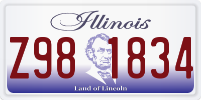 IL license plate Z981834