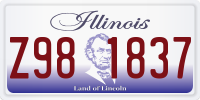 IL license plate Z981837