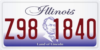 IL license plate Z981840
