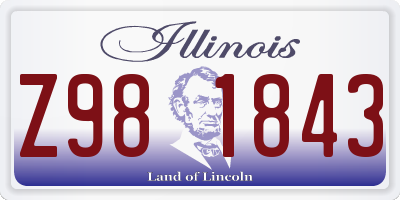 IL license plate Z981843