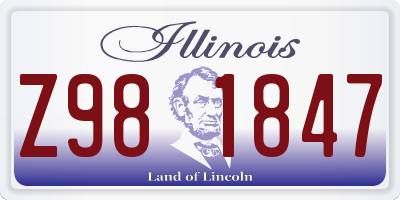 IL license plate Z981847