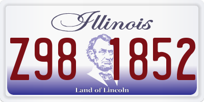 IL license plate Z981852
