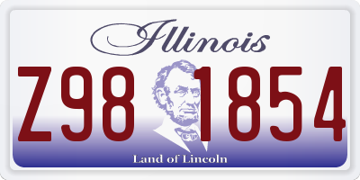 IL license plate Z981854