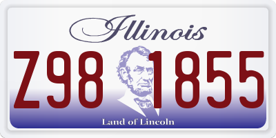 IL license plate Z981855