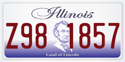 IL license plate Z981857