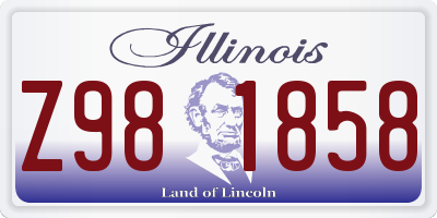 IL license plate Z981858