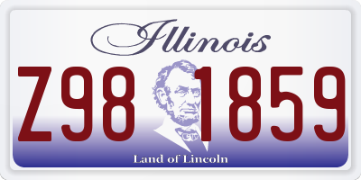 IL license plate Z981859