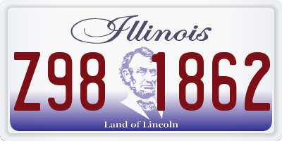 IL license plate Z981862