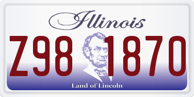 IL license plate Z981870