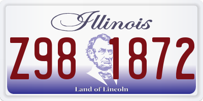 IL license plate Z981872