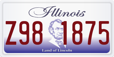 IL license plate Z981875