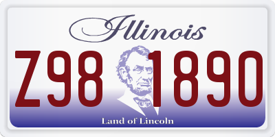 IL license plate Z981890