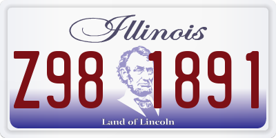IL license plate Z981891