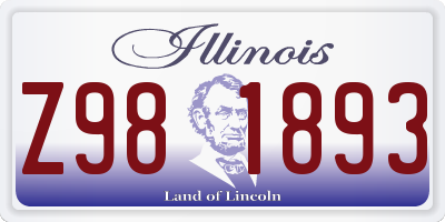 IL license plate Z981893