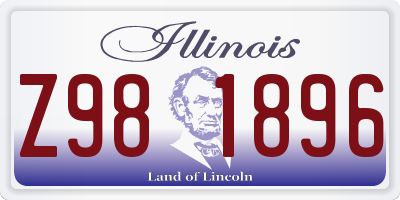 IL license plate Z981896