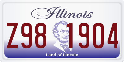 IL license plate Z981904