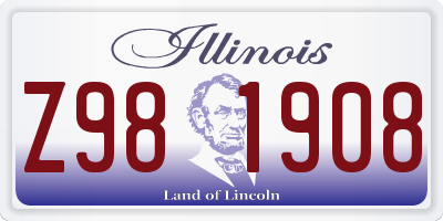 IL license plate Z981908