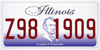 IL license plate Z981909