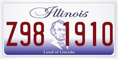IL license plate Z981910