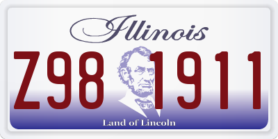 IL license plate Z981911