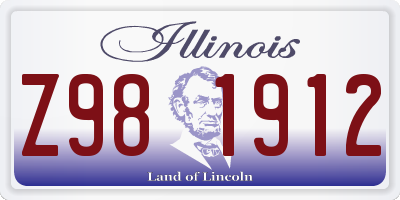 IL license plate Z981912