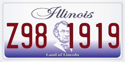 IL license plate Z981919