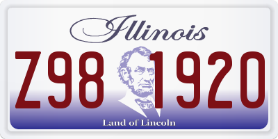 IL license plate Z981920