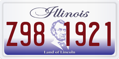 IL license plate Z981921