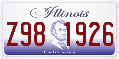 IL license plate Z981926