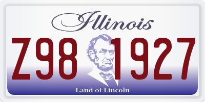 IL license plate Z981927