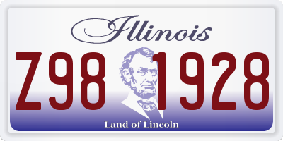 IL license plate Z981928
