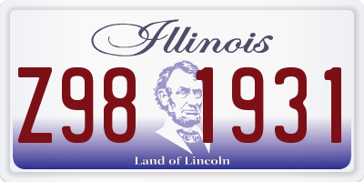 IL license plate Z981931