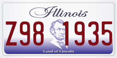 IL license plate Z981935