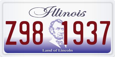 IL license plate Z981937