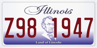 IL license plate Z981947