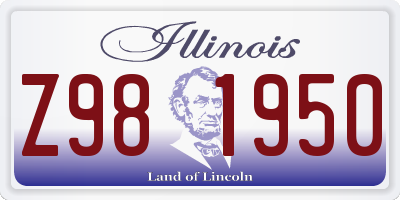 IL license plate Z981950