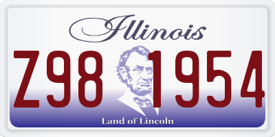 IL license plate Z981954