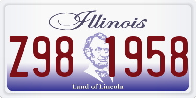 IL license plate Z981958