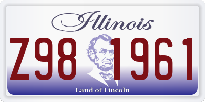 IL license plate Z981961